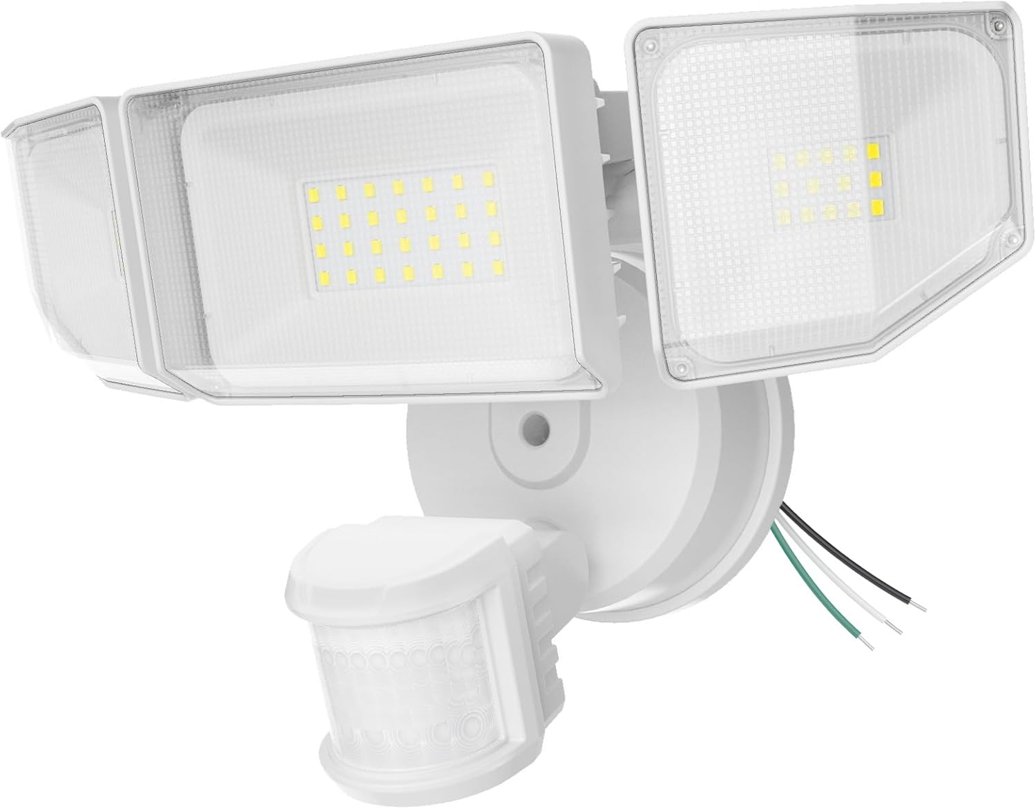 Abovizo 85W LED security light front view showing bright exterior illumination
