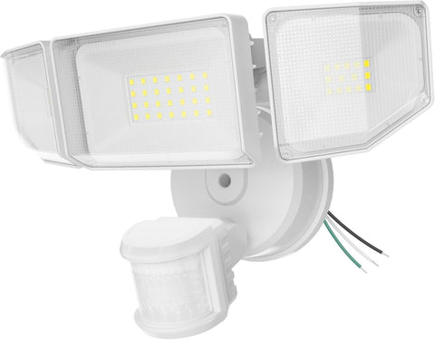 Abovizo 85W LED security light front view showing bright exterior illumination