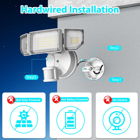 Abovizo 85W LED security light side angle highlighting wide coverage