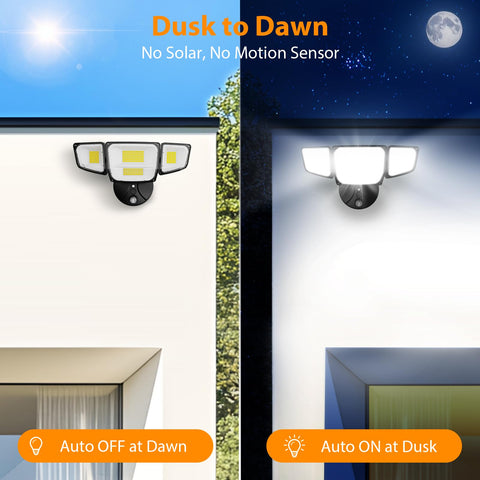 Abovizo 90W flood light four-head design for broad, uniform coverage.