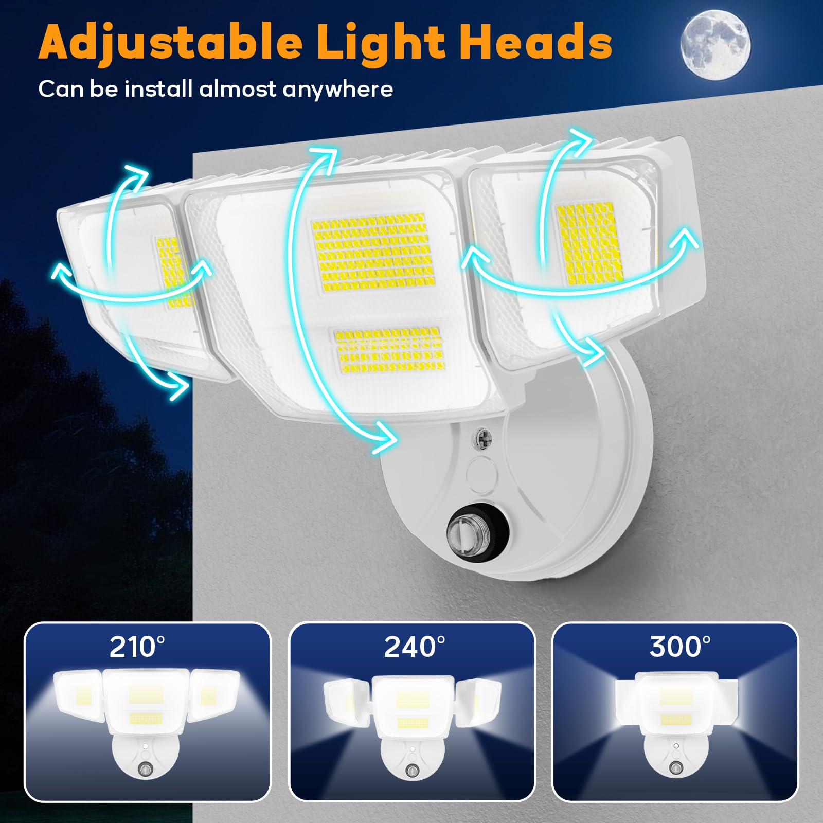 Abovizo 90W flood light serves as exterior security lighting.
