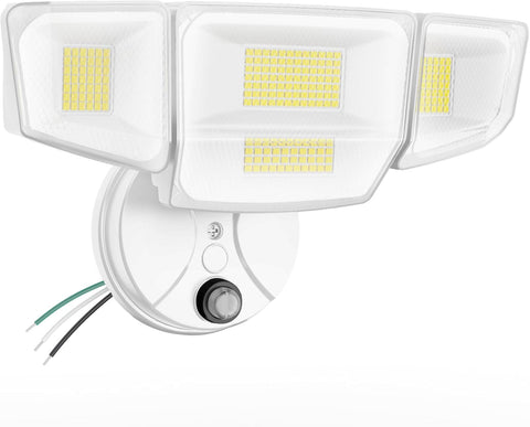 Abovizo 90W flood light front view shows bright outdoor illumination.