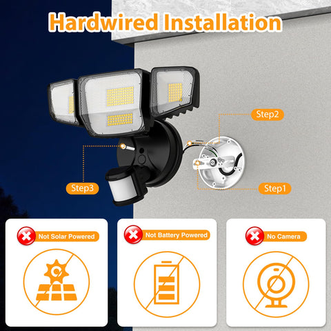 Abovizo motion sensor activation demonstrates instant outdoor illumination.