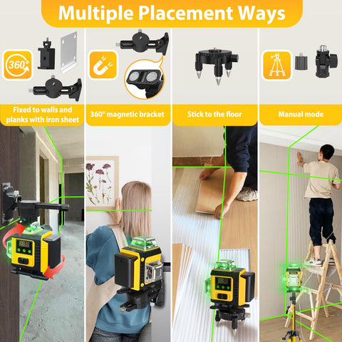 ABQOQ Laser Level tripod-mount enables stable setup on uneven surfaces.