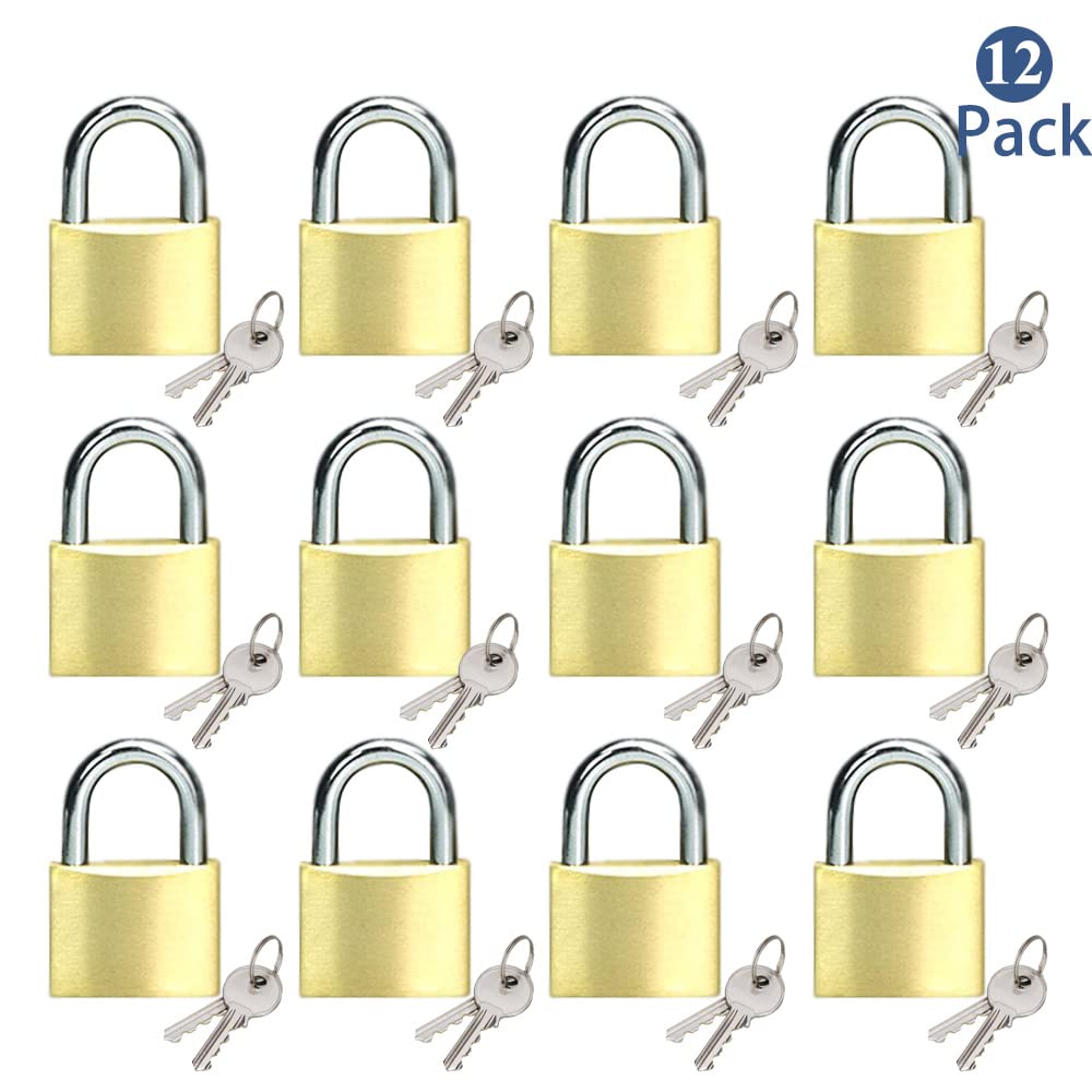 ABRA FOX solid brass padlock 12-pack with keyed-alike 25mm body for toolbox security.