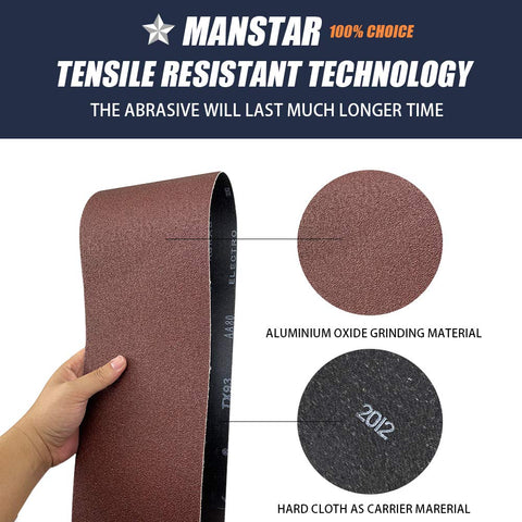 Abrasticle 240 grit belt for prep work and fine shaping.