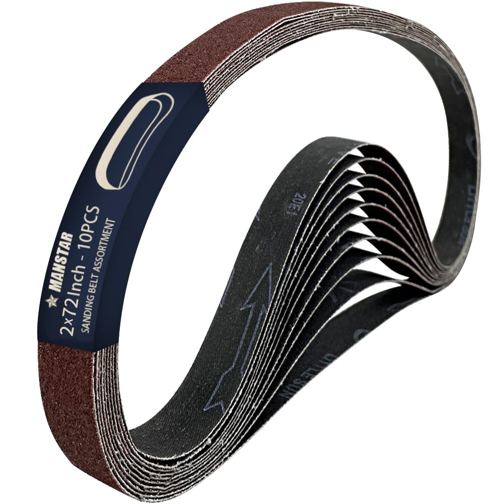Abrasticle 80 grit sanding belt close-up for wood prep and finishing