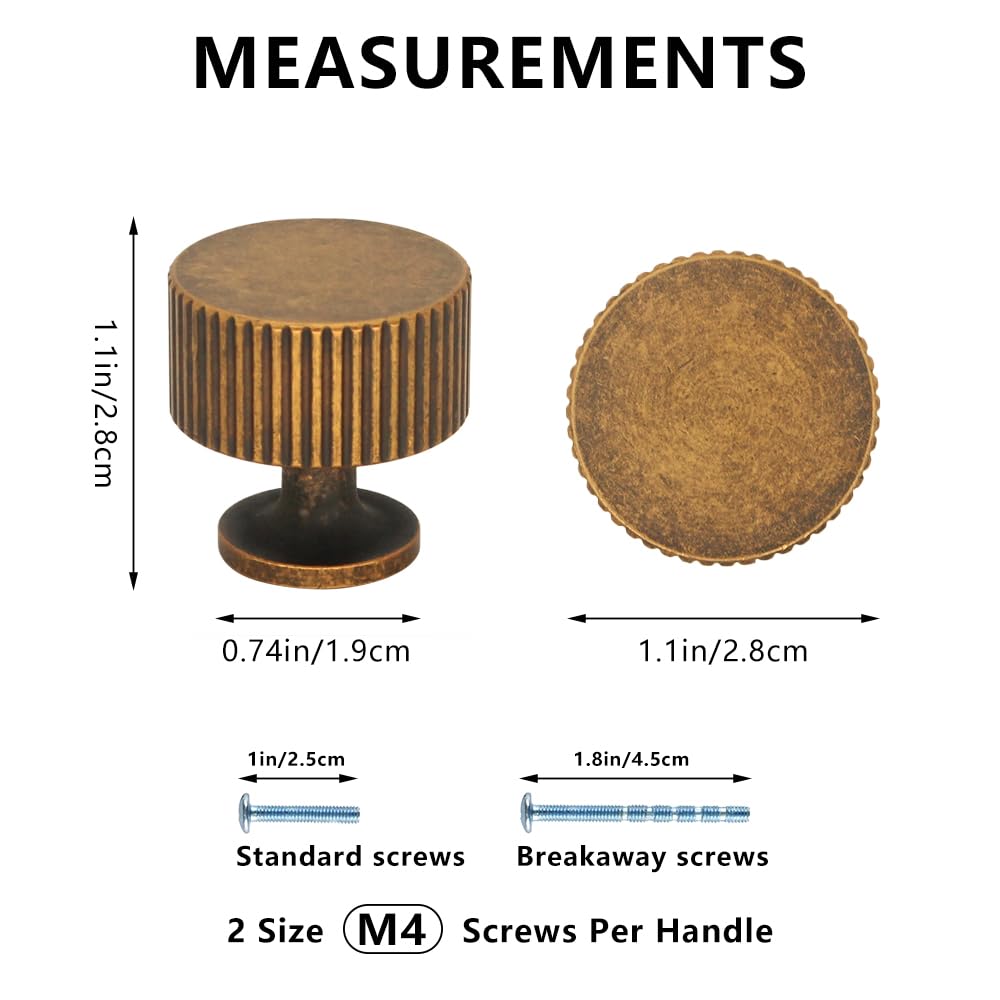 Abtopia antique brass knobs packaging shows a 12-pack ready to install