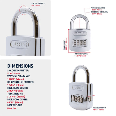 ABUS 160/50 B hardened steel shackle emphasizes strong protection