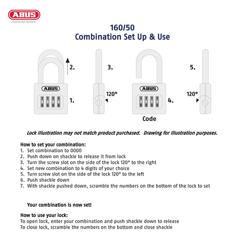 ABUS 160/50 B resettable combination enables quick code changes