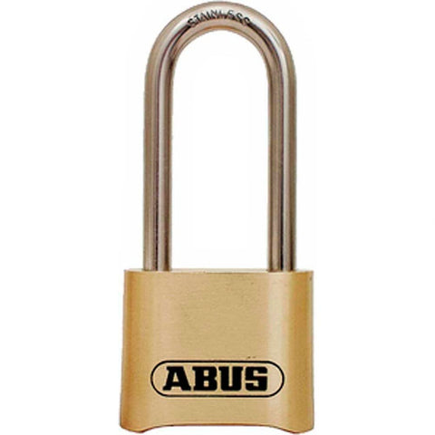 ABUS 180/50 brass lock body shows corrosion resistance ideal for marine environments.