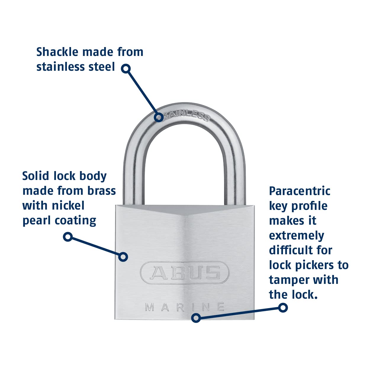 ABUS 75IB/50 KD dimple key cylinder offering anti-pick protection and easy key insertion.