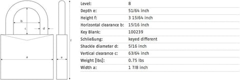 ABUS 83/45 brass padlock with Nano Protect coated shackle for corrosion resistance.