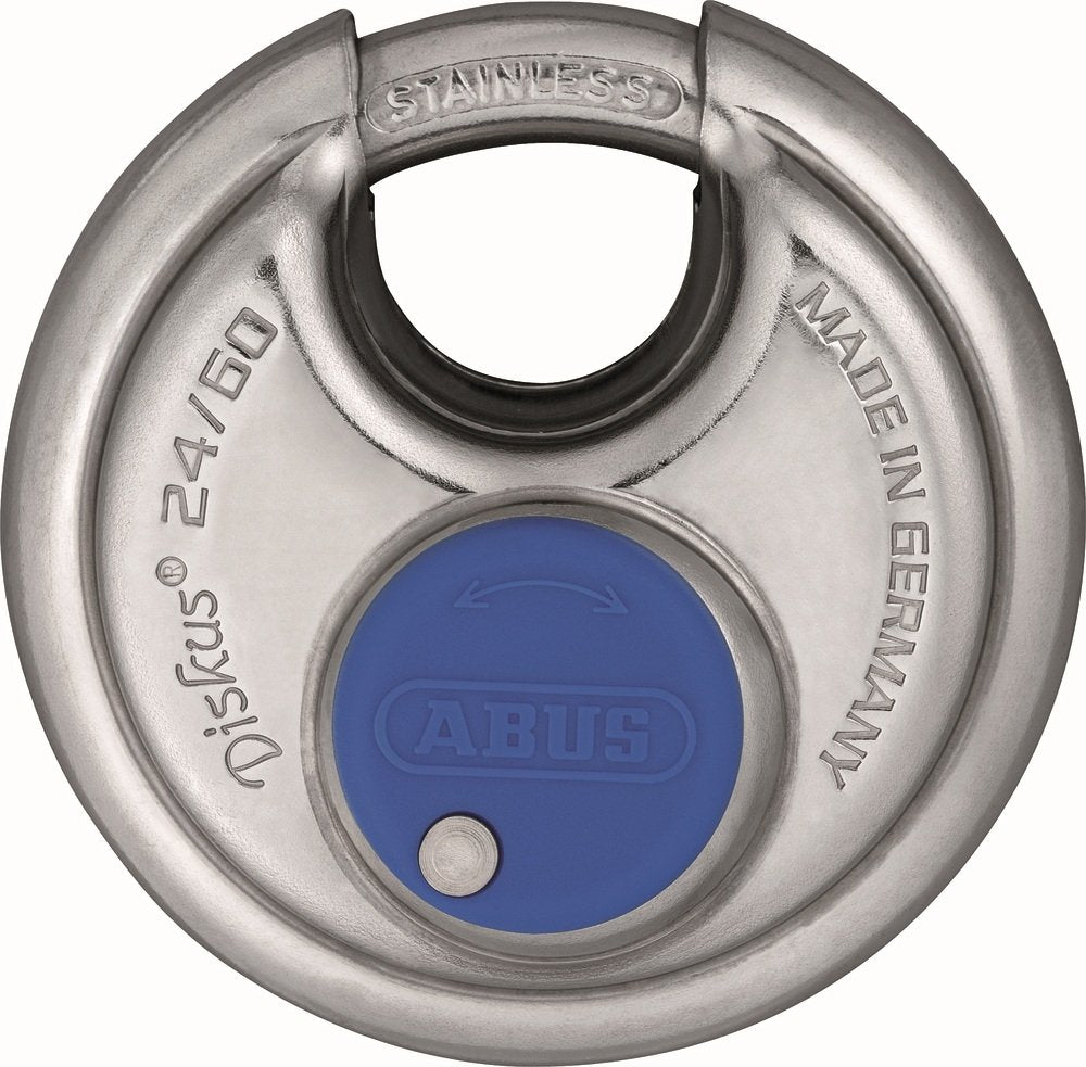 ABUS Diskus 24IB/60 padlock body, stainless steel, ideal for outdoor storage and marine use