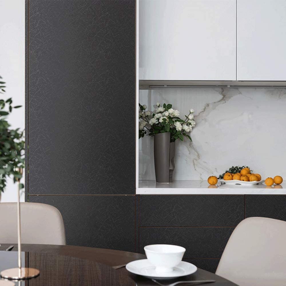 Abyssaly Black Silk Wallpaper removable without wall damage, ideal for renters.