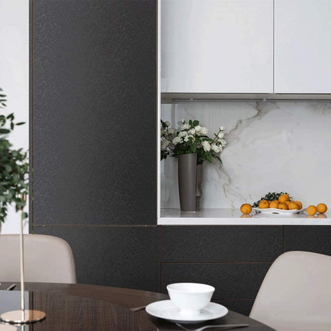 Abyssaly Black Silk Wallpaper removable without wall damage, ideal for renters.
