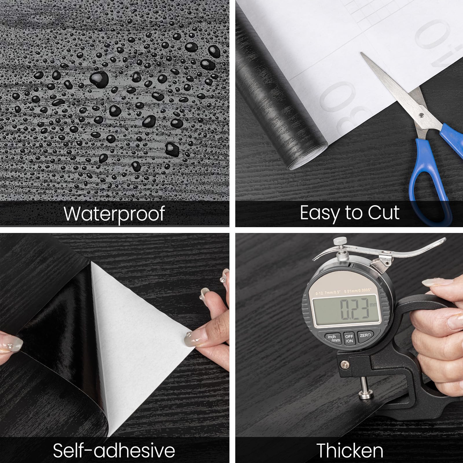 Abyssaly peel-stick countertop application demonstrating quick DIY refresh.
