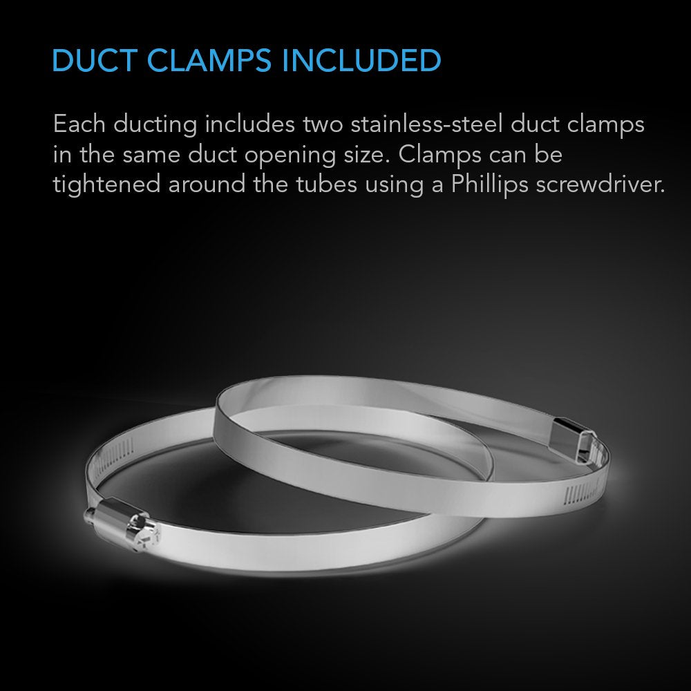 AC Infinity 8-inch ducting shown bending around tight corners for easy installation.