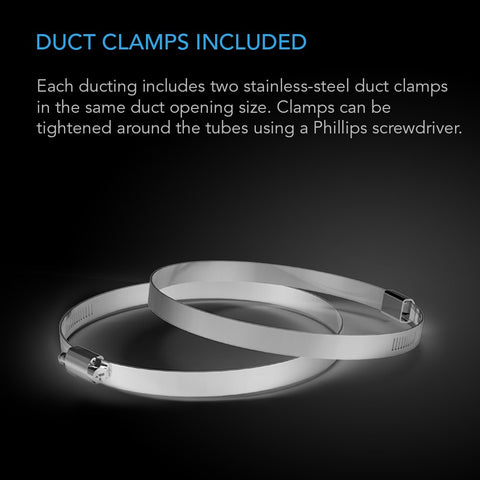 AC Infinity 8-inch ducting shown bending around tight corners for easy installation.