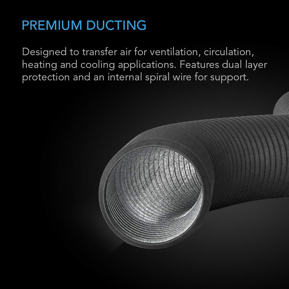 AC Infinity 8-inch ducting features a steel-wire spiral for flexible routing.