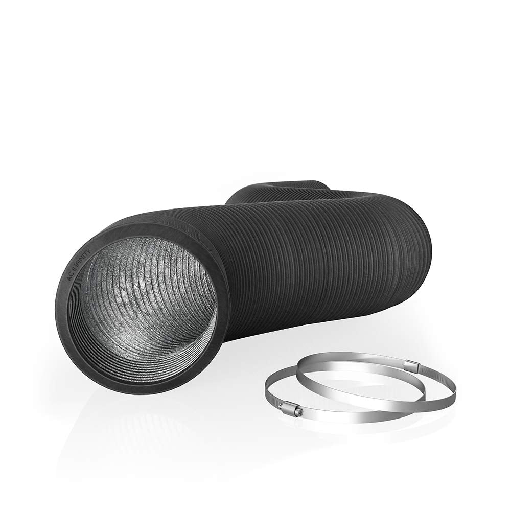 AC Infinity 8in aluminum ducting shows durable construction for long-lasting ventilation.