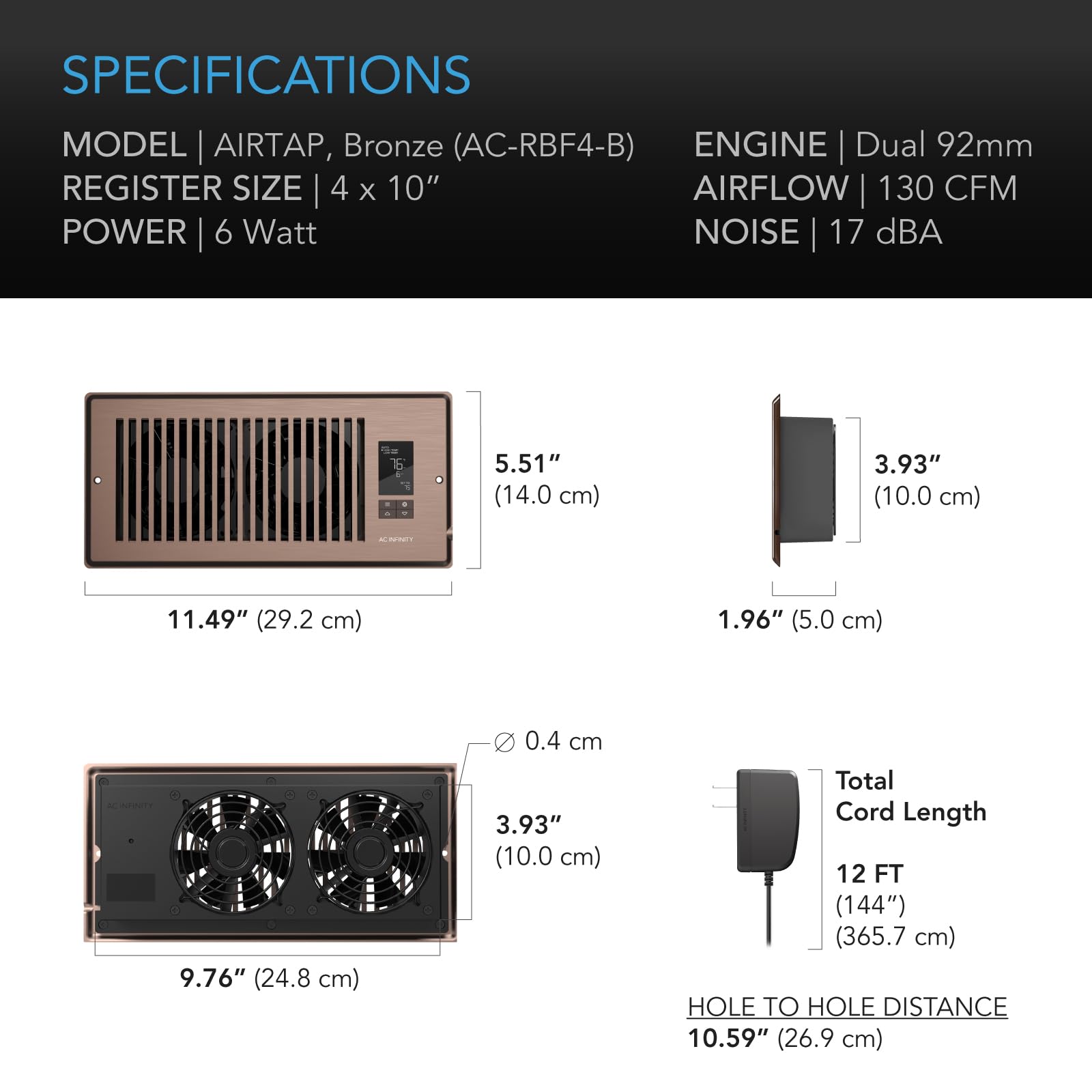 Bluetooth app setup for AC Infinity AIRTAP T4 Bronze