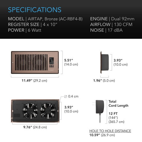 Bluetooth app setup for AC Infinity AIRTAP T4 Bronze