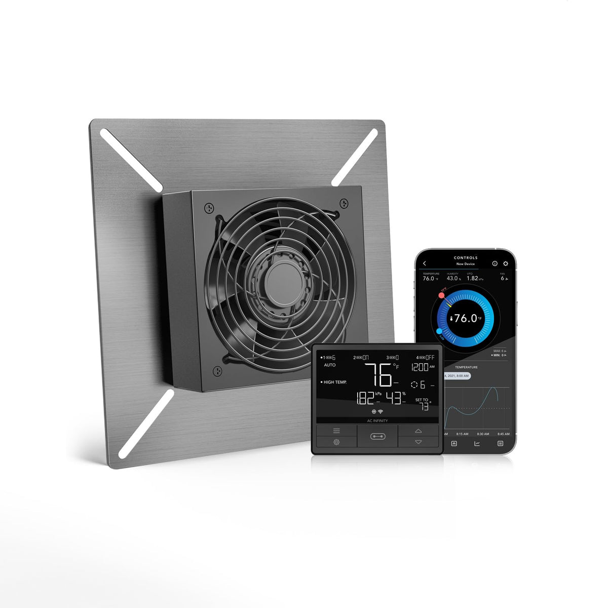 AC Infinity AIRTITAN T3 front view with 6inch exhaust fan for efficient air exchange.