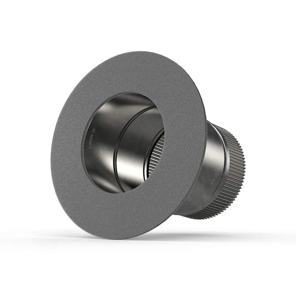 AC Infinity ducting collar with a 4-inch opening for airtight vent connections.
