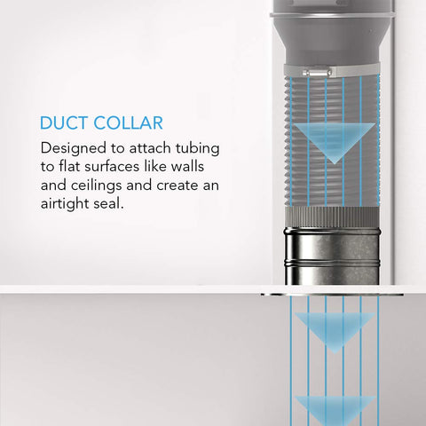 AC Infinity galvanized steel flange with 4-inch opening for secure duct grip.