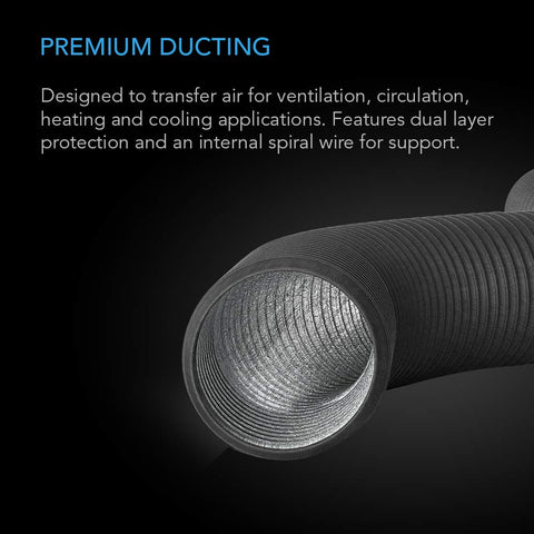 AC Infinity four-layer protection ducting minimizes leaks and tears for HVAC and grow-tent setups.
