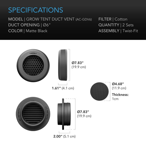 AC Infinity Grow Tent Duct Vent in-use setup demonstrates reliable airflow control
