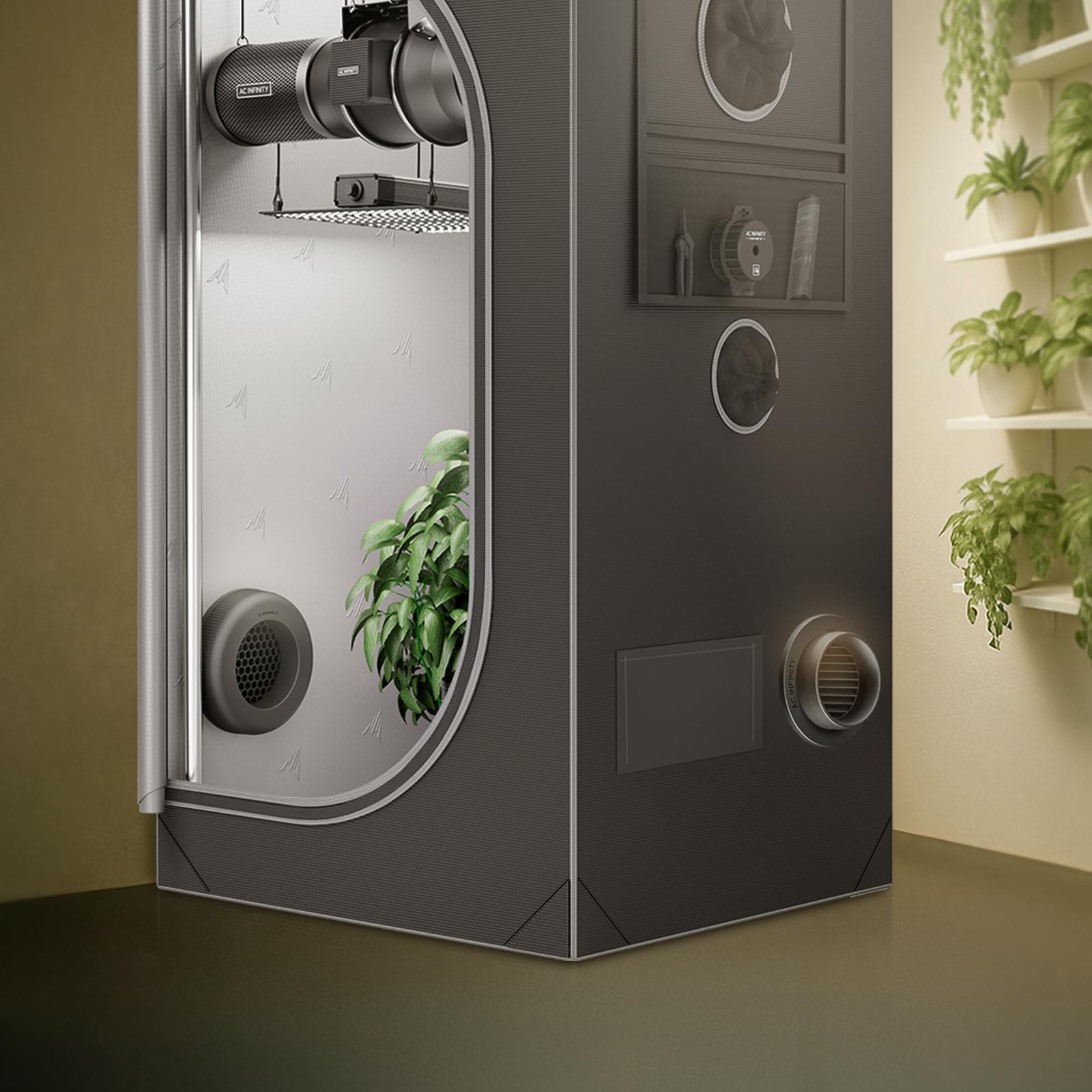 AC Infinity Grow Tent Duct Vent packaging shows install-ready components