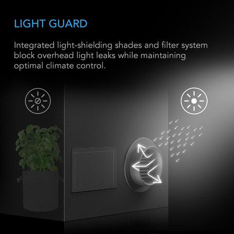 AC Infinity Grow Tent Duct Vent side profile captures compact form for small spaces