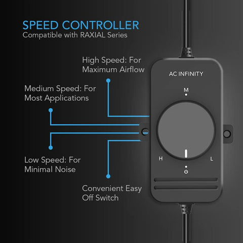 AC Infinity RAXIAL S8 unibody die-cast housing reduces vibration for smoother operation.