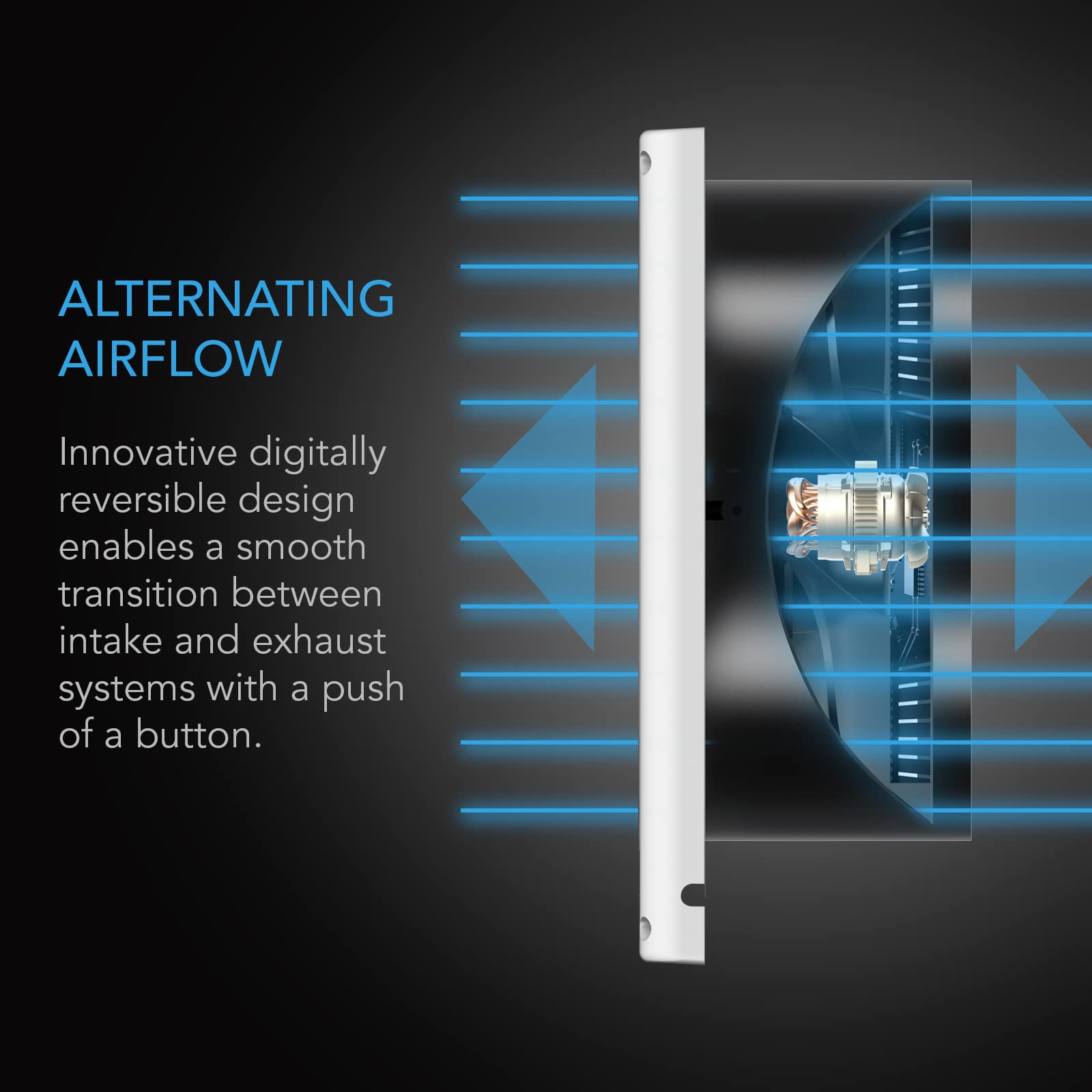 AC Infinity heavy-duty frame supports durable, dust-resistant operation.