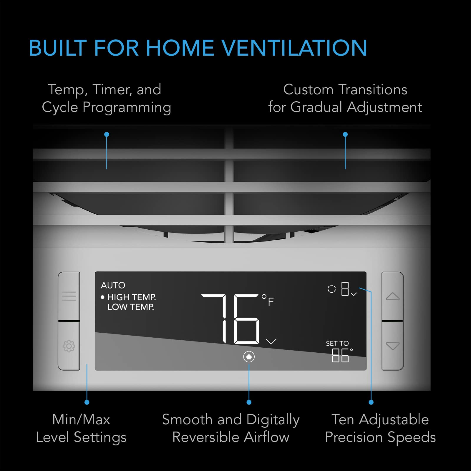 AC Infinity flush faceplate on through-wall installation.
