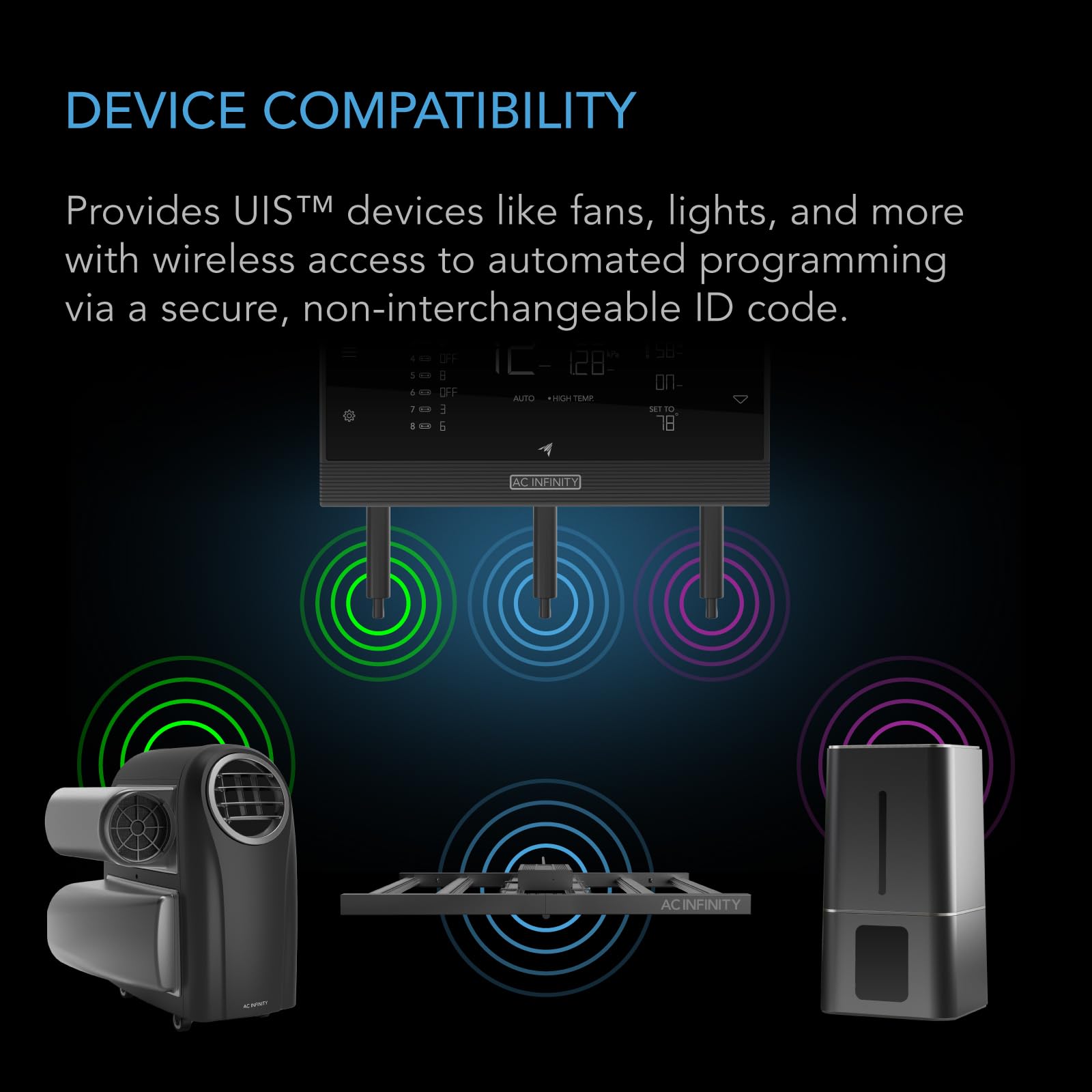 AC Infinity UIS 2.4 GHz connection illustrating stable device linking.