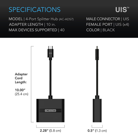 AC Infinity UIS Splitter Hub uses durable cables for secure UIS connections