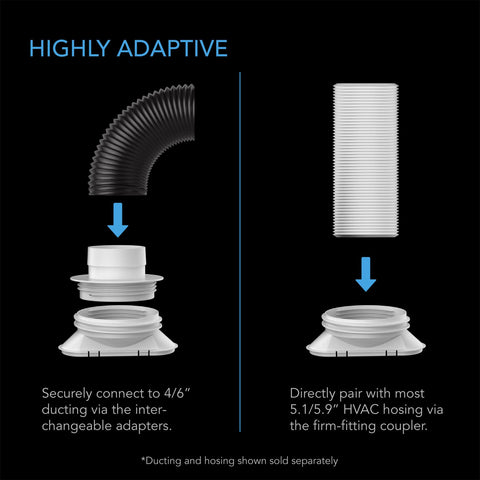 AC Infinity window duct kit offers vertical and horizontal installation options.