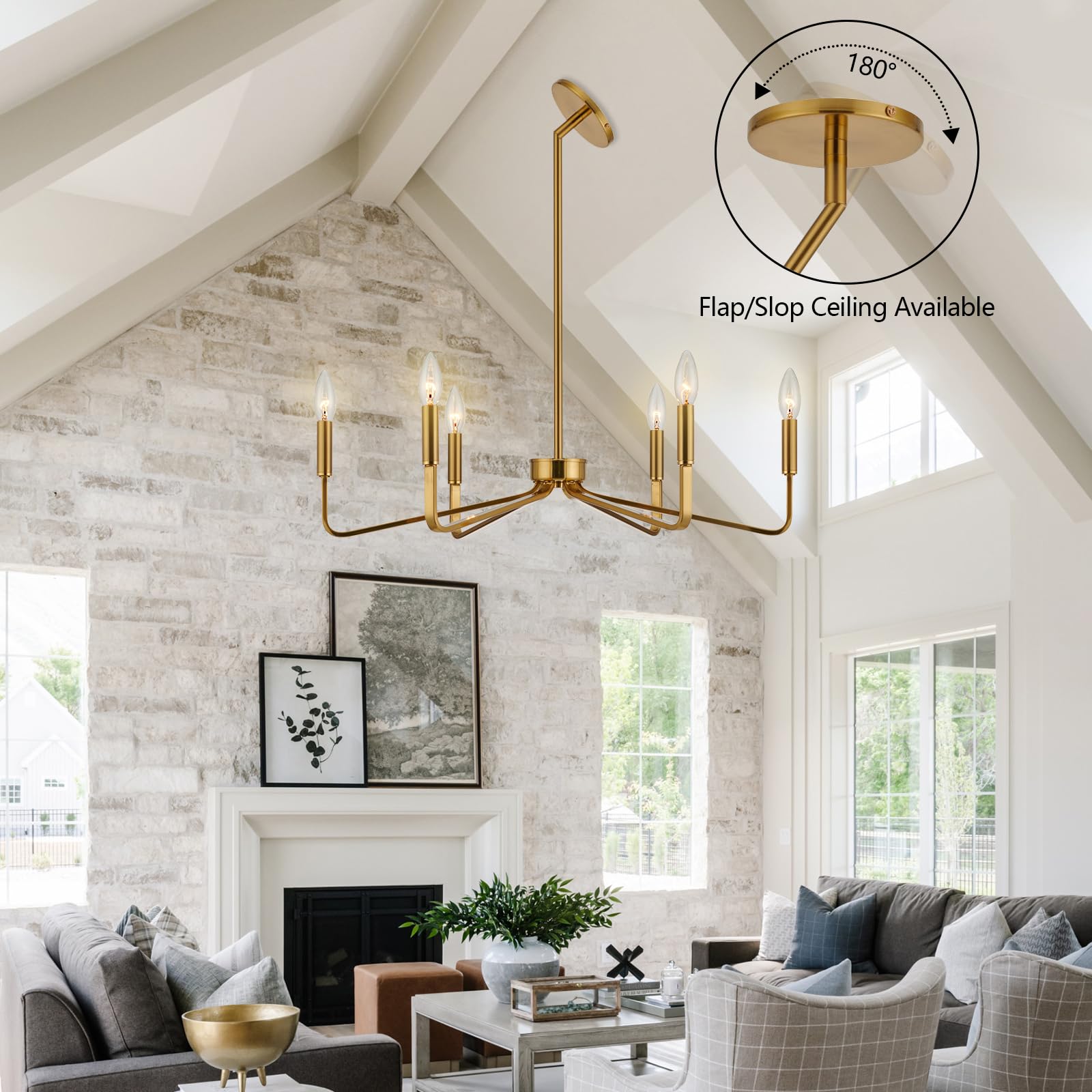 ACANER ACANER chandelier in dining room setting adds warm ambience.
