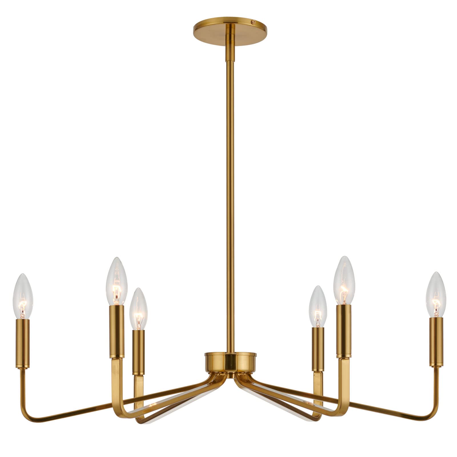 ACANER chandelier uses E12 bulbs for customizable brightness.