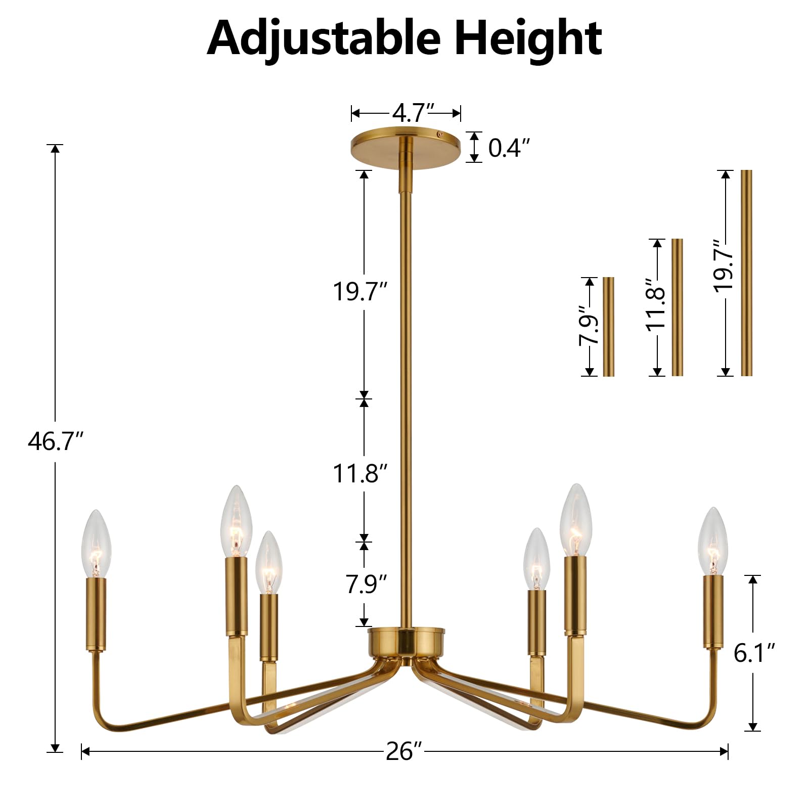 ACANER ETL-listed chandelier ensures safe, stylish illumination.