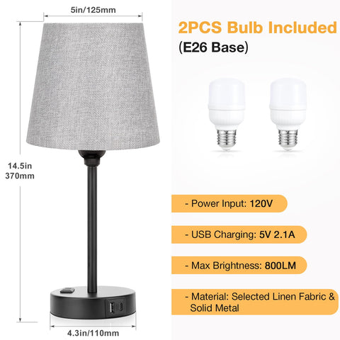 Acaxin grey bedroom lamps add modern decor and practical lighting