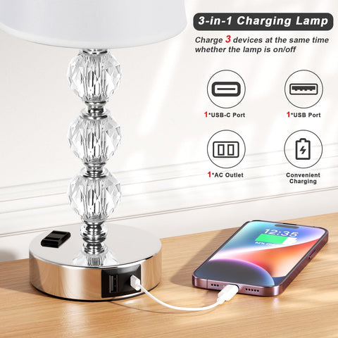 Acaxin crystal lamp touch-control base for quick brightness adjustment.