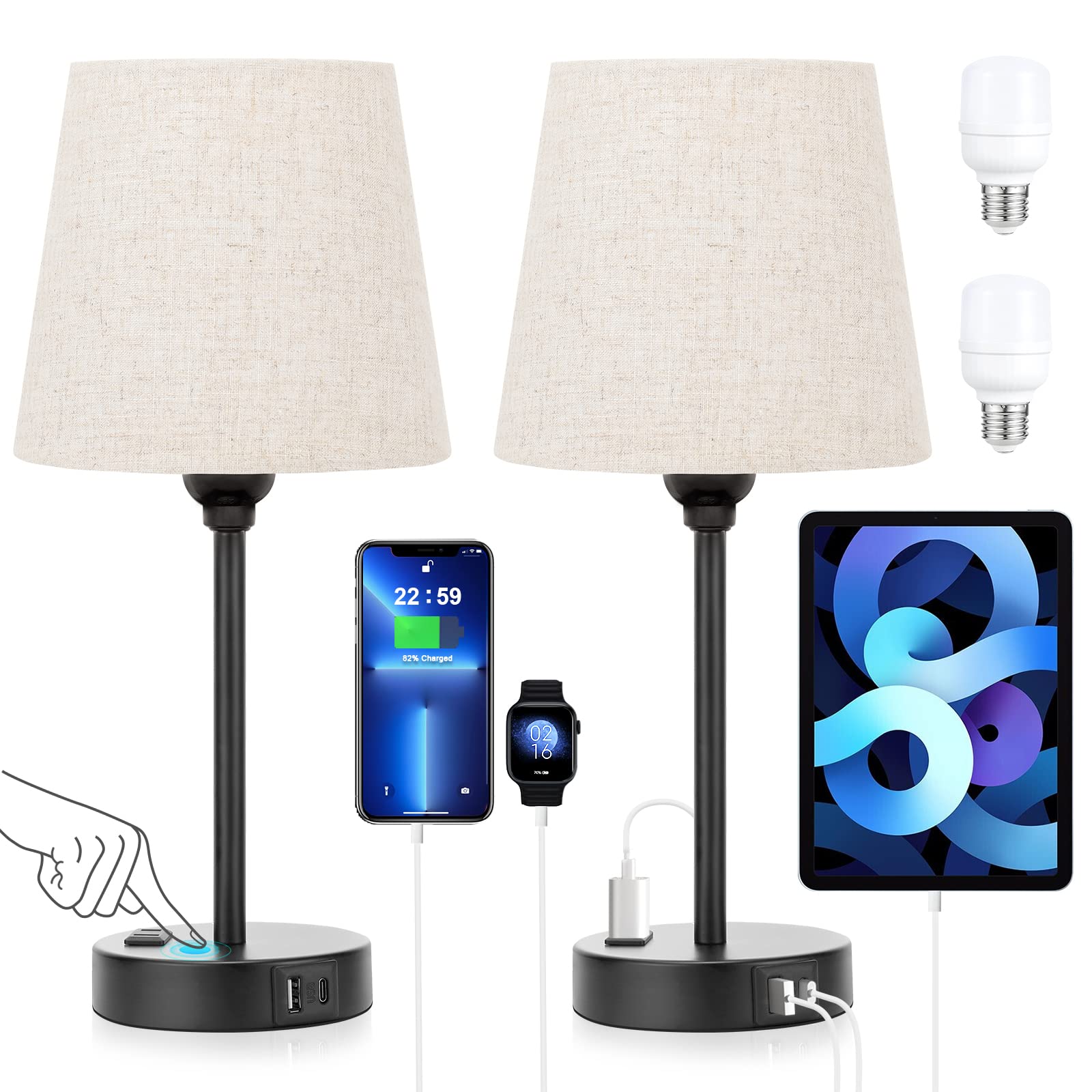 Acaxin kids and guest rooms welcome easy lighting and charging.