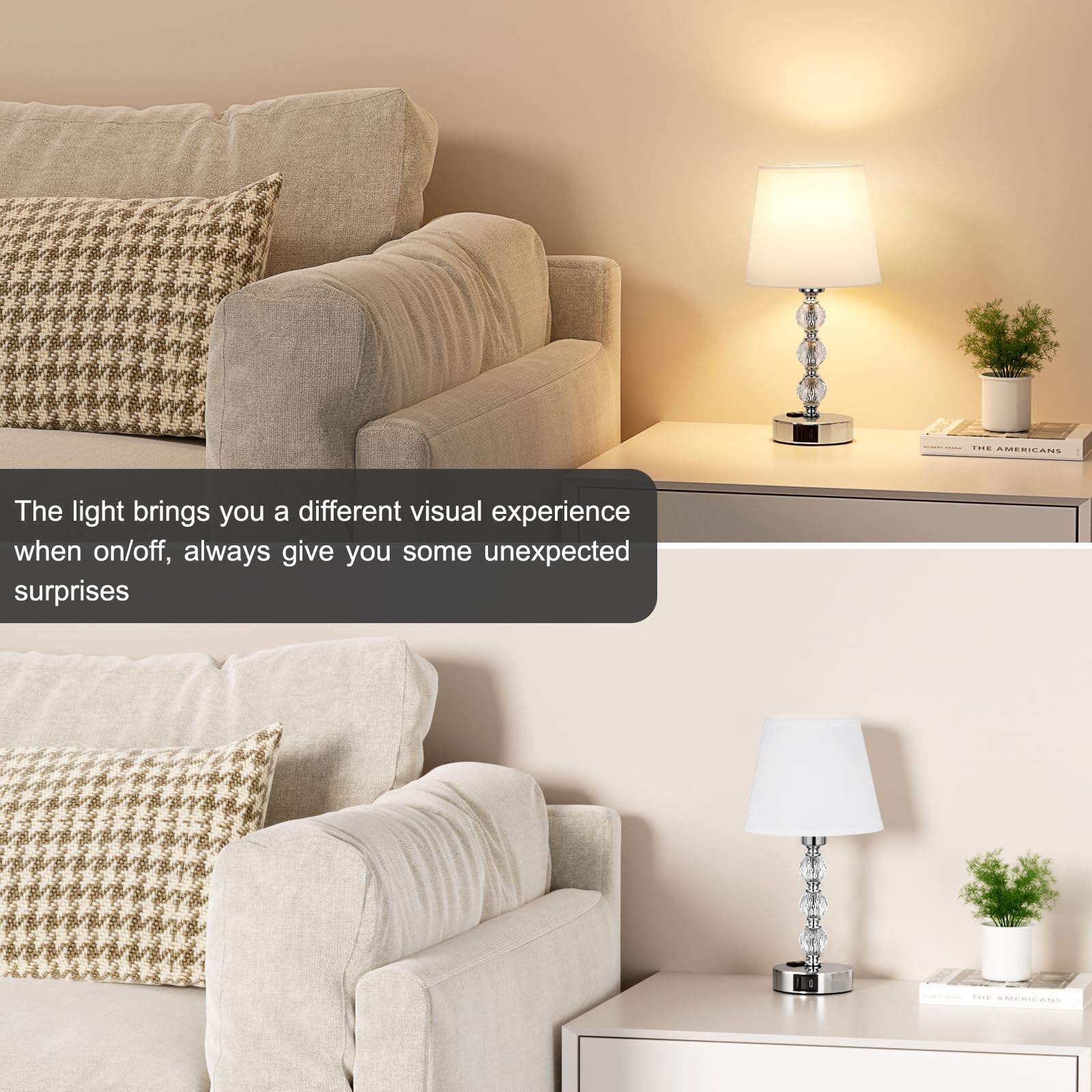 Acaxin two LED bulbs included for flicker-free, bright illumination.