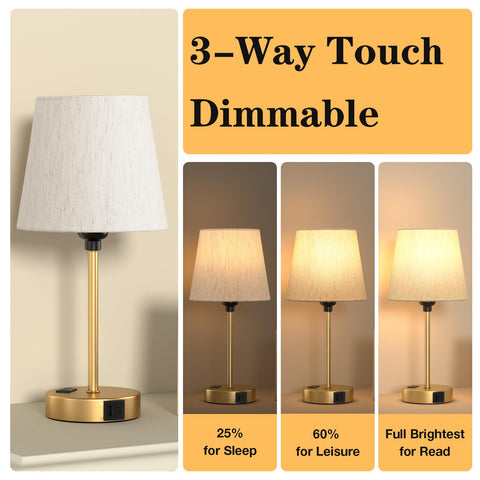 Acaxin LED bulbs included with soft 3000K light for bedside lamps