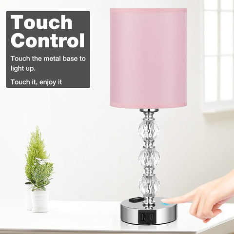Acaxin silver base touch lamp for effortless brightness control.