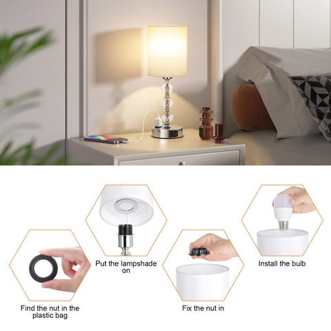 Acaxin nightstand lamp provides soft, practical lighting for reading